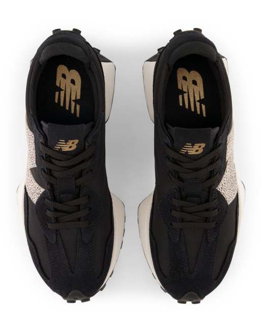 Zapatillas de deporte negras con estampado de leopardo 327 de New Balance, 3 de 4