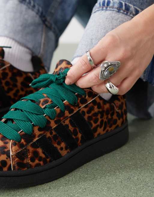 Zapatillas de deporte negras con estampado de leopardo Campus 00's