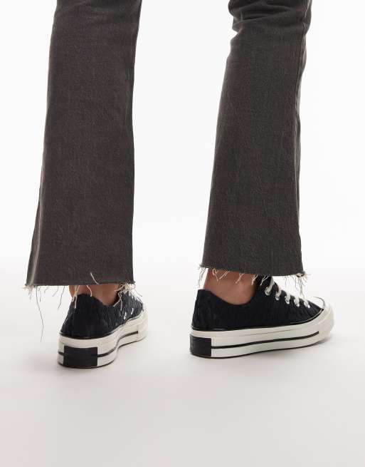 Zapatillas de deporte negras con estampado de leopardo Chuck 70 Ox de Converse, 3 de 5