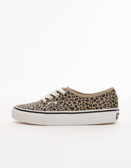 Zapatillas de deporte negras con estampado de leopardo de Vans Authentic, 2 de 5