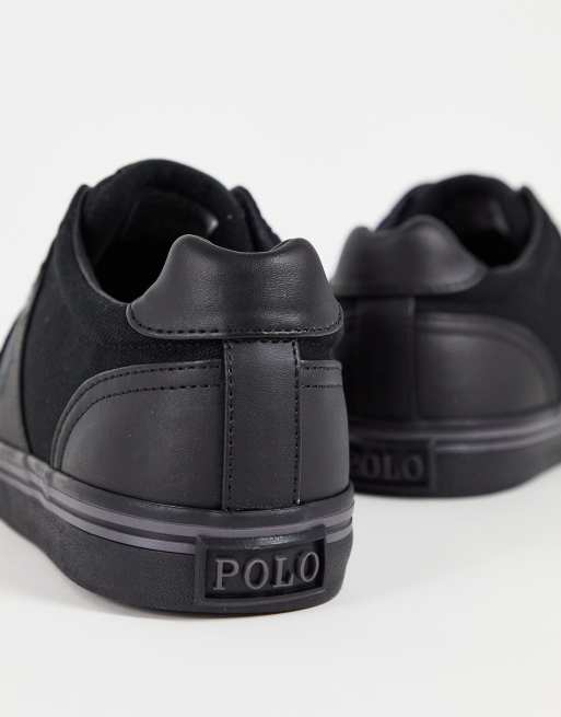 Zapatillas de deporte negras con logo en el mismo tono de lona Hanford de Polo  Ralph Lauren | ASOS