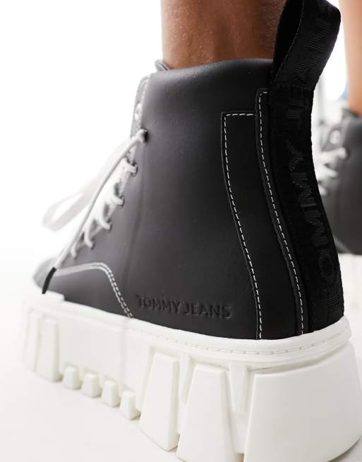 Zapatillas de deporte negras con plataforma gruesa de Tommy Jeans, 3 de 4