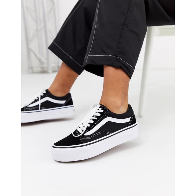 Original alineación áspero Zapatillas de deporte negras con plataforma Old Skool de Vans | ASOS