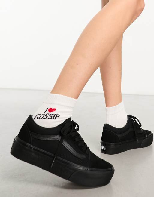 Original alineación áspero Zapatillas de deporte negras con plataforma Old Skool de Vans | ASOS