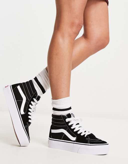 Zapatillas de deporte negras con plataforma SK8 Hi de Vans ASOS