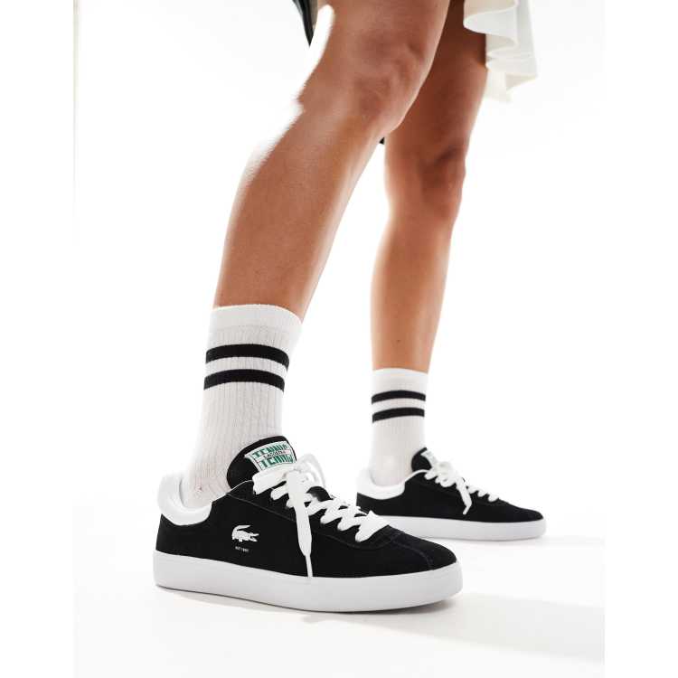 Zapatillas de deporte negras de ante Baseshot 223 de Lacoste ASOS