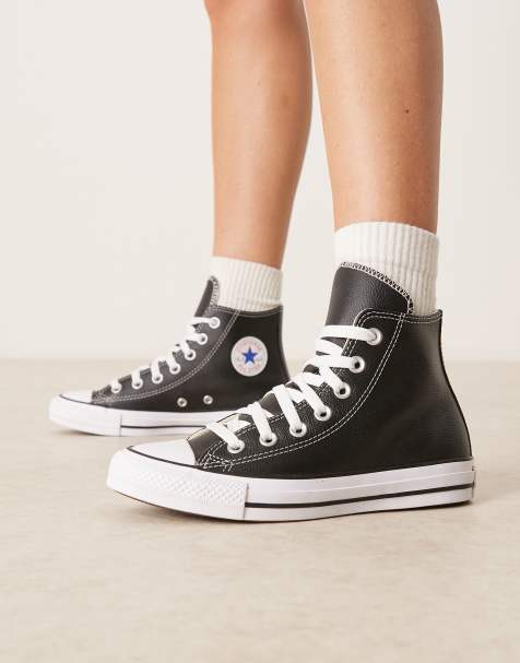 Zapatillas de deporte negras de cuero Chuck Taylor All Star Hi de Converse - view 1