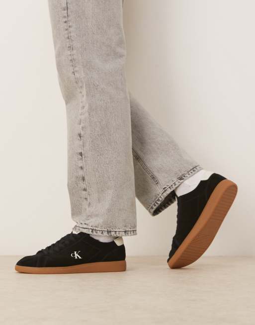 Zapatillas de deporte negras de lona con suela cupsole de goma de Calvin Klein Jeans