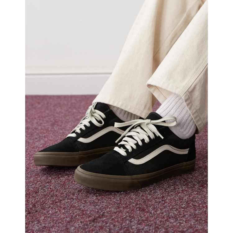 Zapatillas de deporte negras de lona gruesa con suela de goma Old