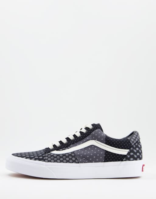 Zapatillas de deporte negras Old Skool Tie Print Patchwork de Vans 