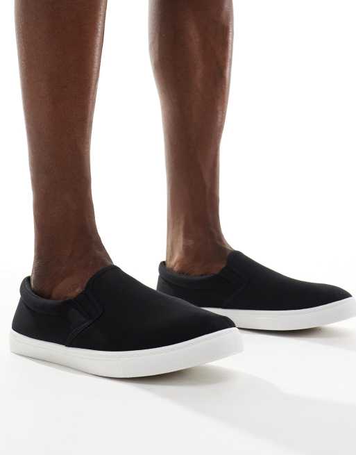 Zapatillas de deporte negras sin cierres de lona de Truffle Collection, 3 de 5