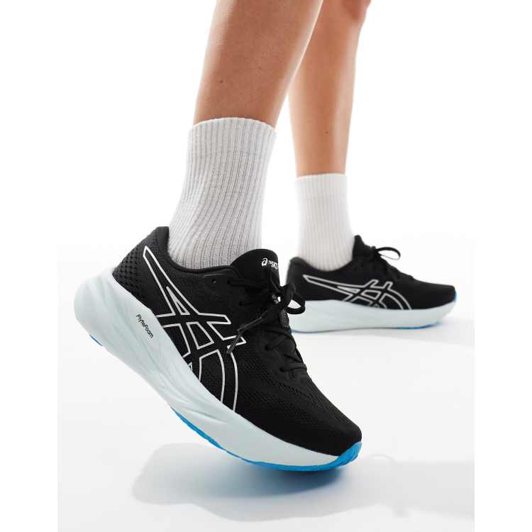 Asics negras y azules sale