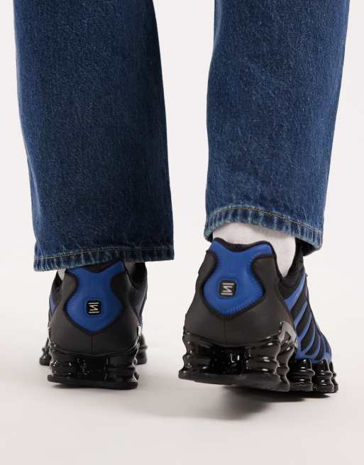 Zapatillas de deporte negras y azul reflectante Shox TL de Nike, 4 de 5