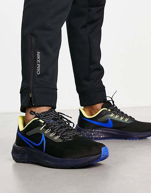 Atajos Insignificante físico Zapatillas de deporte negras y azules Air Zoom Pegasus 39 de Nike Running |  ASOS