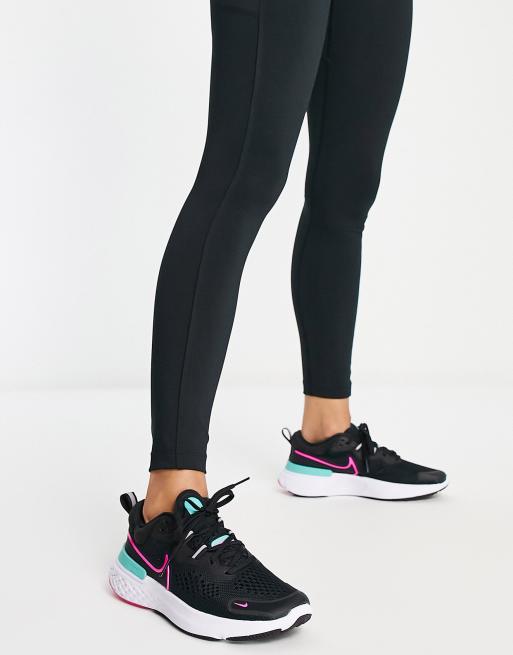 colateral Maldición infraestructura Zapatillas de deporte negras y azules React Miler 2 de Nike Running | ASOS