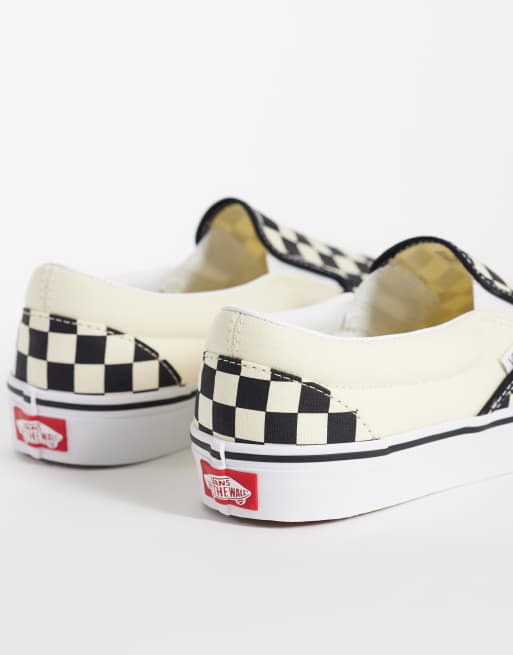 Zapatillas de deporte negras y blancas a cuadros dameros sin cierre de Vans, 2 de 5