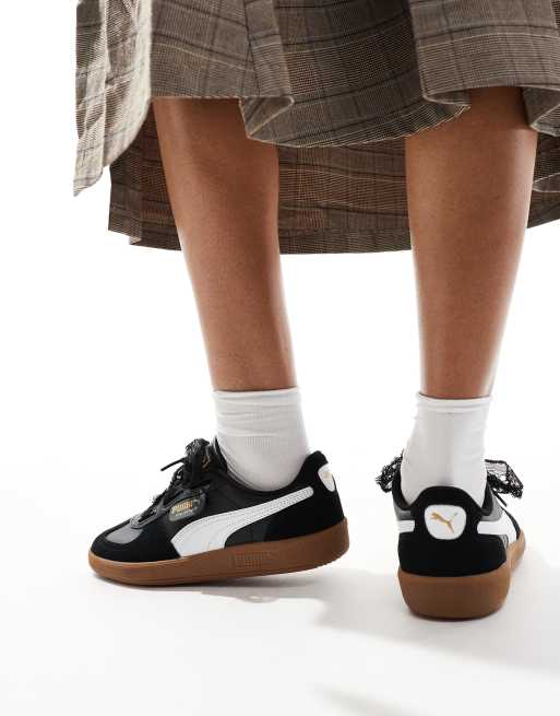 Zapatillas de deporte negras y blancas con cordones de cinta Palermo de PUMA, 3 de 5