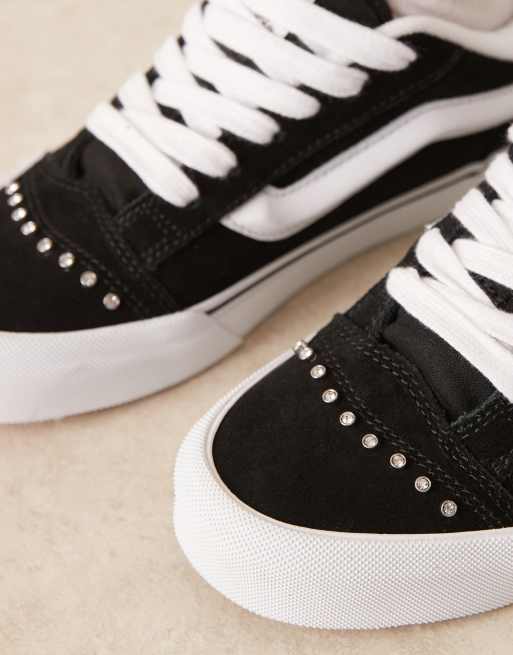 Zapatillas de deporte negras y blancas con detalle de pedrería Knu Skool de Vans, 4 de 5