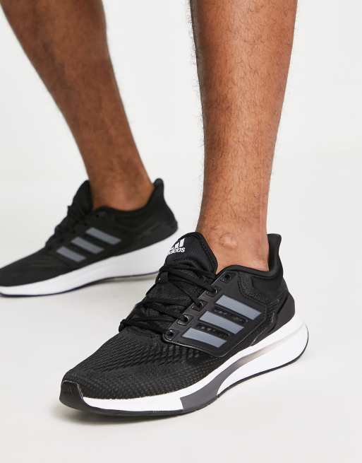 monstruo profundo nadie Zapatillas de deporte negras y blancas EQ21 de adidas Running | ASOS