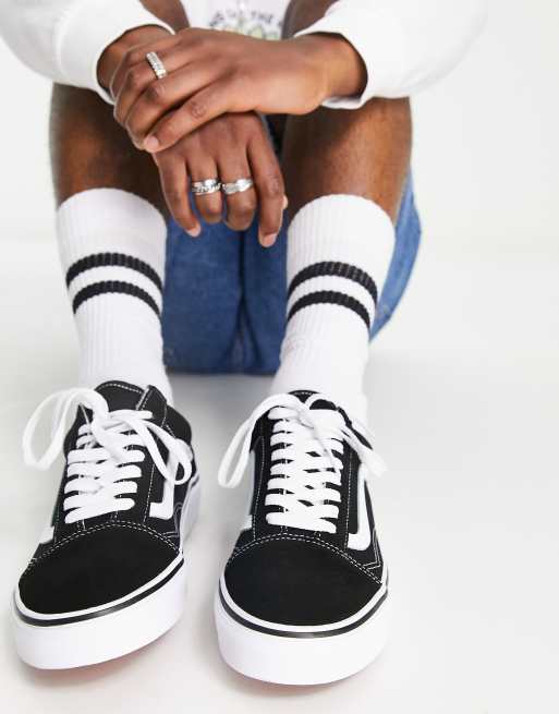 Zapatillas de deporte negras y blancas Old Skool de Vans , 3 de 4