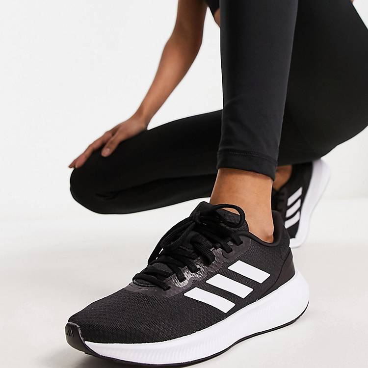 Zapatillas deporte negras y blancas Run Falcon 3.0 de adidas Running ASOS