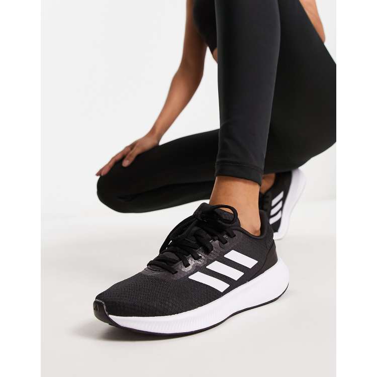 Zapatillas de deporte negras y blancas Run Falcon 3.0 adidas ASOS