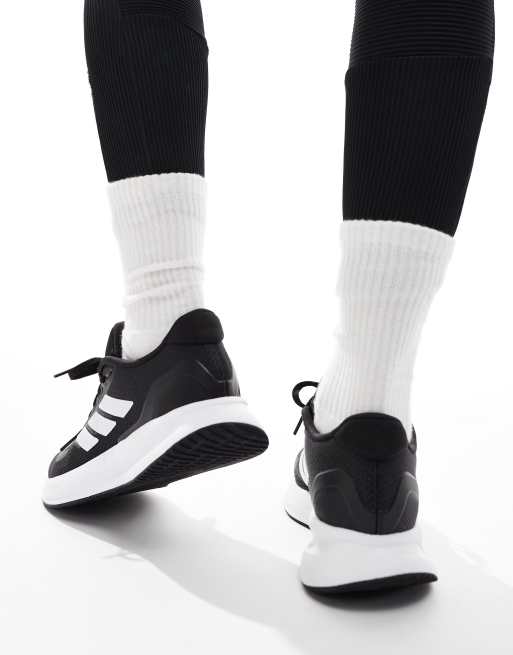 Zapatillas de deporte negras y blancas RunFalcon de adidas Running, 3 de 5