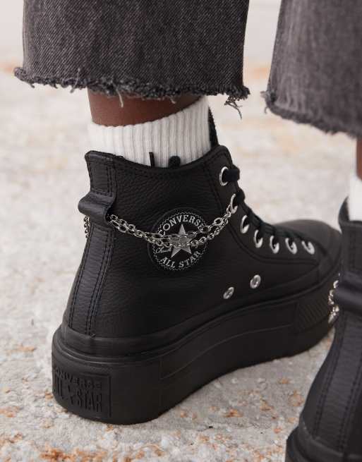 Zapatillas de deporte negras y detalle de cadena Chuck Taylor All Star Lift Double Stack de Converse, 4 de 5