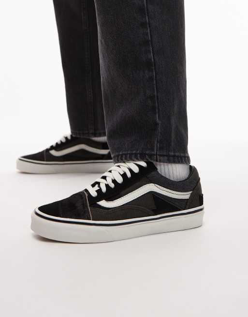 Zapatillas de deporte negras y grises con diseño tipo patchwork Old Skool de Vans