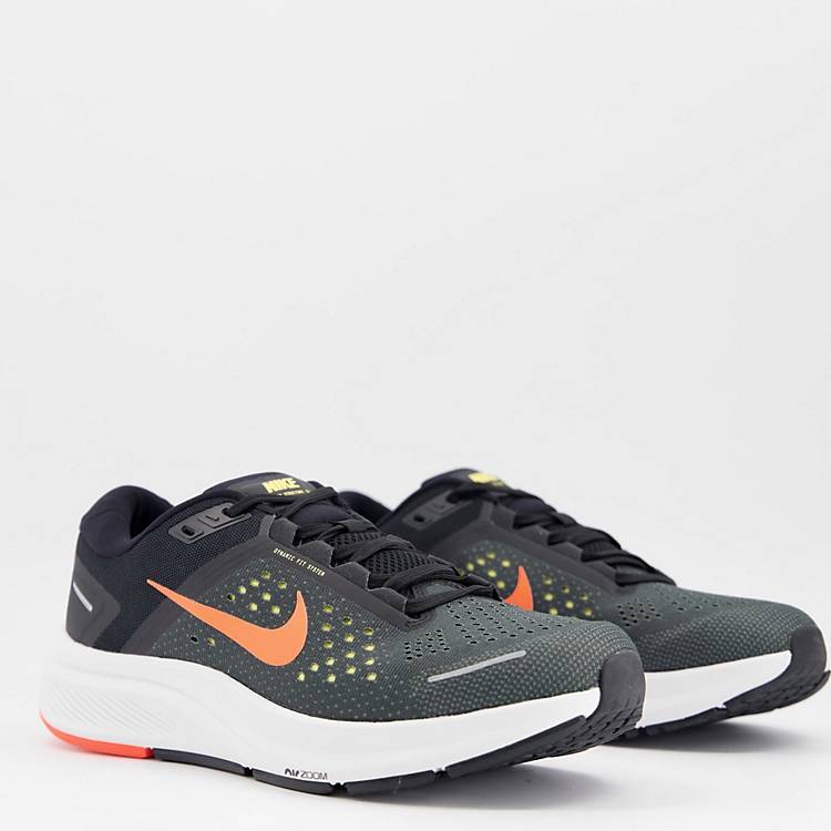 Zapatillas deporte negras naranjas de Air Zoom Structure de Nike | ASOS