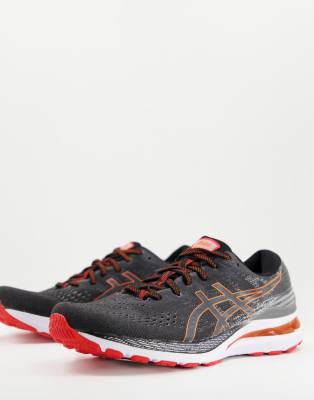 asics negras y naranjas