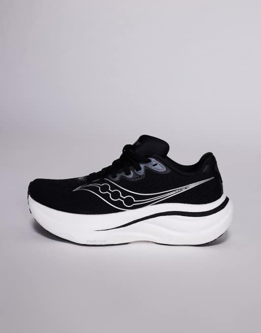 Zapatillas de deporte negras y plateadas para correr Ride 19 de Saucony, 2 de 5