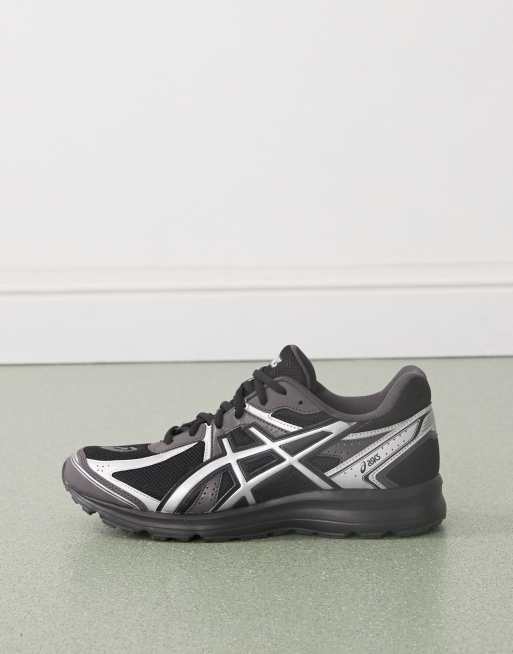 Zapatillas de deporte negras y plateado puro Jog 100 S de ASICS, 5 de 5