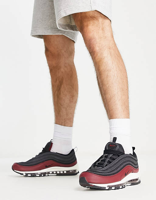sistema columpio Arábica Zapatillas de deporte negras y rojas Air Max 97 de Nike | ASOS
