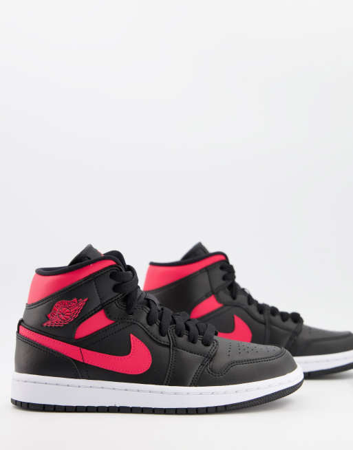 Zapatillas de deporte negras y rojas de media caña Air Jordan de Nike ASOS