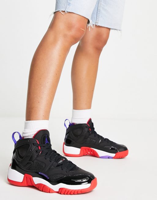 Zapatillas de deporte negras y rojo llamativo Jumpman Two Trey de