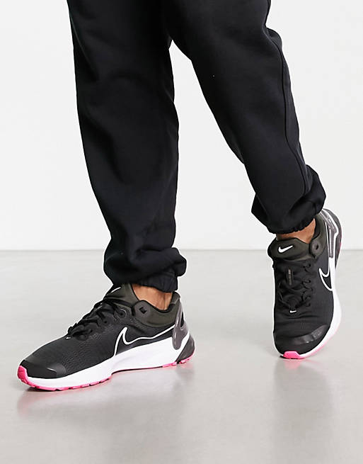 Zapatillas de deporte negras y rosas Renew Run 3 de Running | ASOS