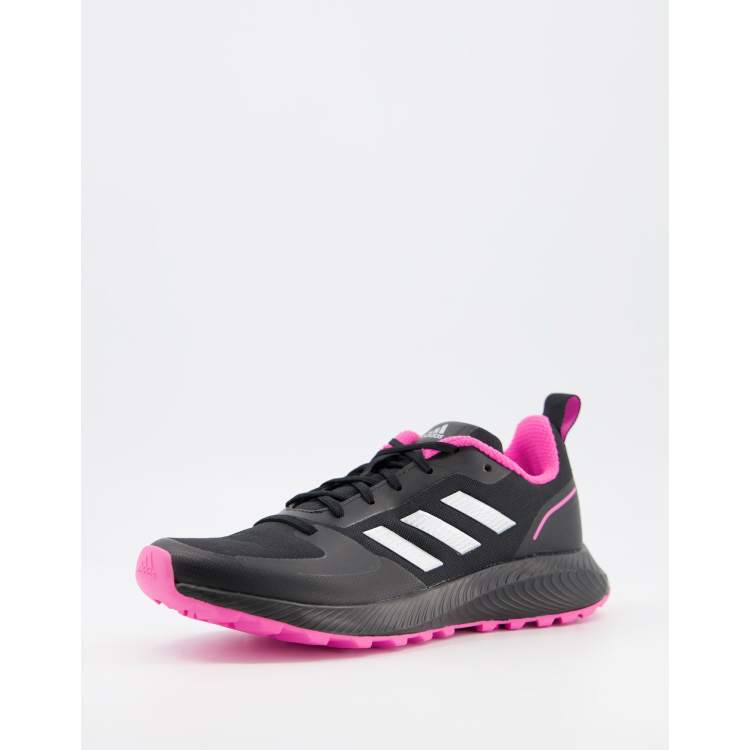 Zapatillas de deporte negras y rosas Run Falcon 2.0 Trail de adidas nerd nmd white sneakers shoes for girls RcjShops