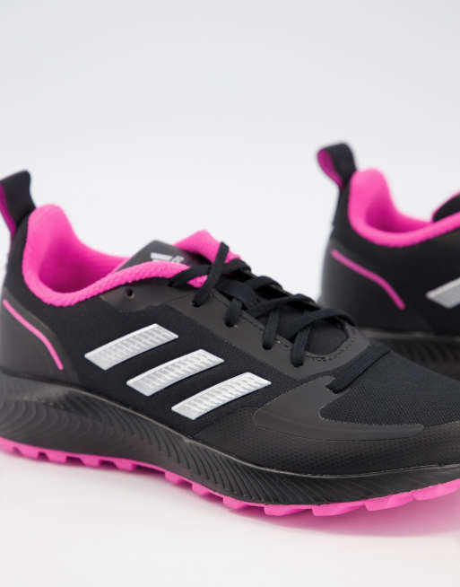 Zapatillas de deporte negras y rosas Run Falcon 2.0 Trail de adidas ASOS