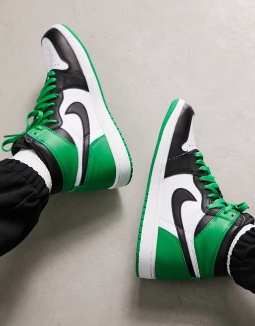 Zapatillas de deporte negras y verdes AJ 1 Retro High OG de Jordan, 4 de 4
