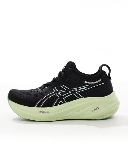 Asics negras y verdes best sale