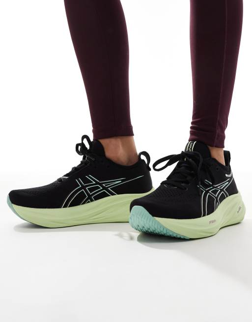 Asics negras y verdes best sale