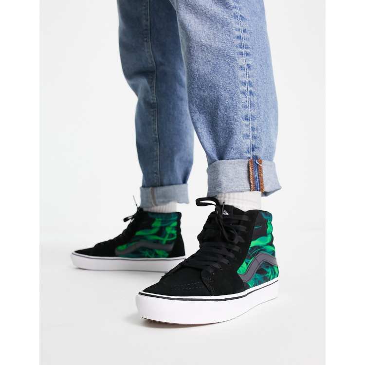 Vans negras hotsell con verde agua