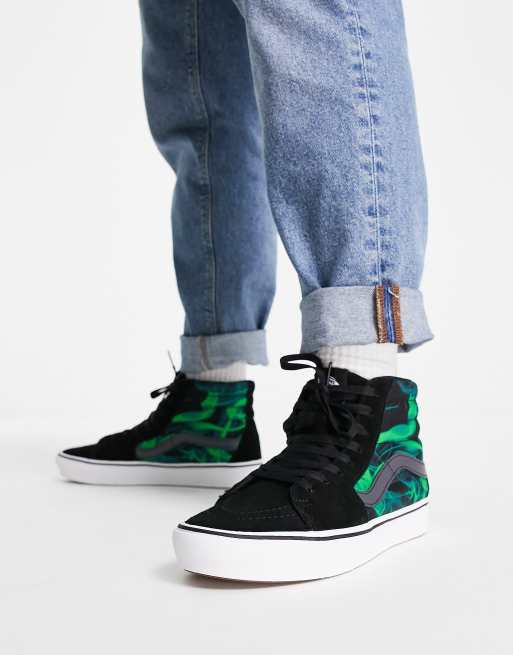 Vans negras y verde cheap agua