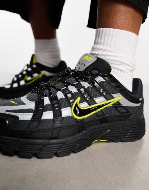 Zapatillas de deporte negras y verdes unisex P-6000 de Nike ASOS