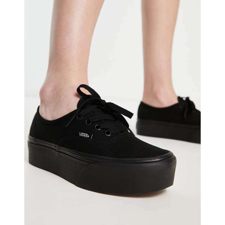 Vans negras mujer online plataforma