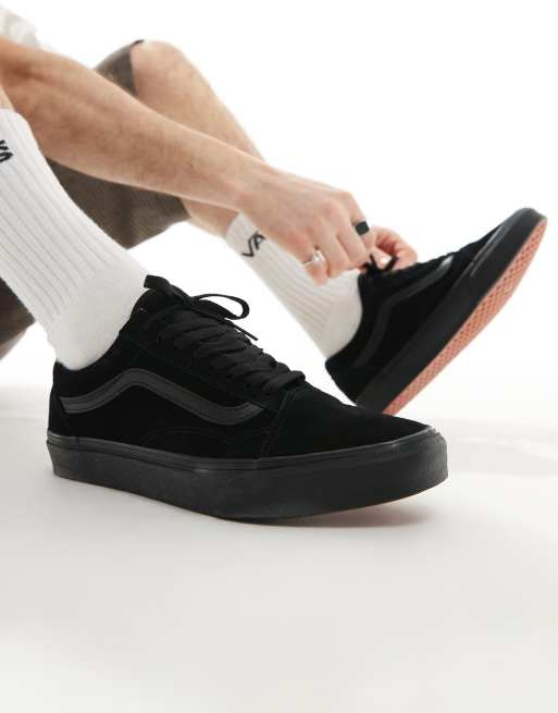 Zapatillas de deporte negro triple de ante Old Skool de Vans ASOS