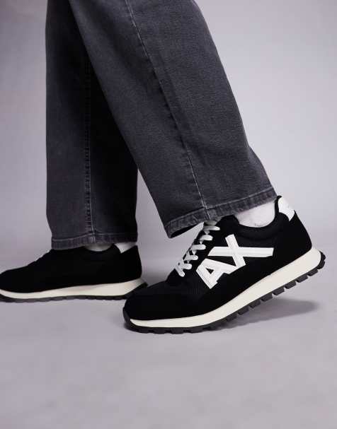 Zapatillas de deporte negros y blancos con logo de Armani Exchange - view 1