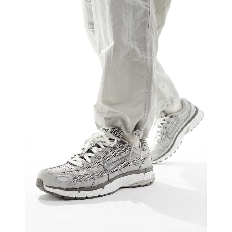 Zapatillas de deporte plateadas y blancas P 6000 PRM de Nike ASOS