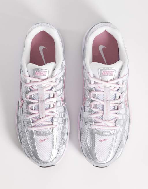 Zapatillas de deporte plateadas y rosas unisex P-6000 de Nike, 2 de 5